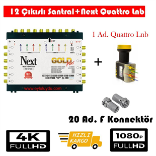 Next 10/12 Sonlu Santral+1 Ad. Qattro Lnb+20 Ad. F Konnektör 