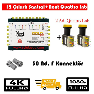 Next 10/12 Sonlu Santral+2 Ad. Qattro Lnb+30 Ad. F Konnektör 
