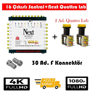 Next 10/16 Sonlu Santral+2 Ad. Qattro Lnb+30 Ad. F Konnektör 